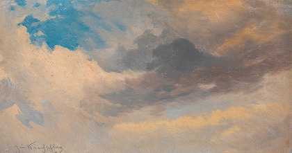 云研究（至Kirchschlag）`Wolkenstudie (zu Kirchschlag) (ca. 1840) by Adalbert Stifter