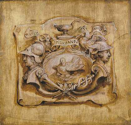 Jan van Meurs的打印机品牌`Drukkersmerk van Jan van Meurs (1618~1629) by Peter Paul Rubens
