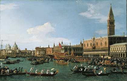 返还布辛托罗和在阿森松日`Return of Il Bucintoro on Ascension Day (1745~1750) by Canaletto