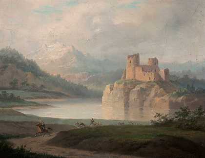 科尔斯廷城堡遗址`Ruins of the castle in Czorsztyn (1869) by January Suchodolski