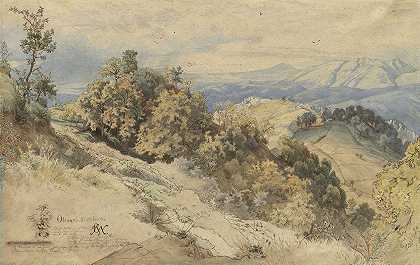奥列瓦诺附近Serpentara的阳光和雨水`Sun and Rain in the Serpentara near Olevano (1866) by Carl Wilhelm Müller