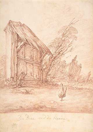 蜜蜂和母鸡`The Bee and the Hen (1724–97) by Christian Bernhard Rode