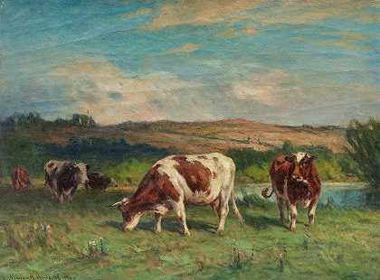 莱姆牧场`Lyme Pastures (1920) by William Henry Howe