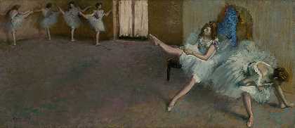 芭蕾舞之前`Before the Ballet (1890~1892) by Edgar Degas