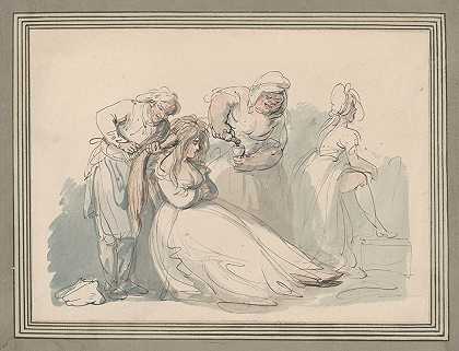 早晨的单调`The morning dram (ca. 1780–1825) by Thomas Rowlandson