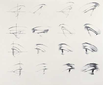 朱利安s对PL01的研究`Juliens Studies of Heads pl 01 (1840) by Bernard-Romain Julien