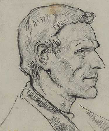 一个男人的头，从侧面`Kop van een man, van opzij (1878 ~ 1938) by Richard Nicolaüs Roland Holst