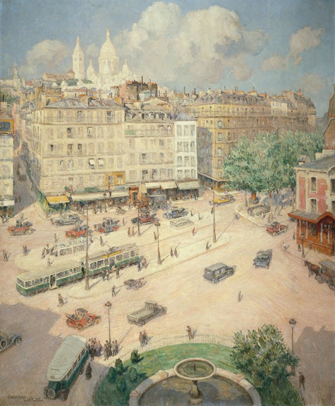 皮加尔广场`La place Pigalle (1932) by Lucien Lièvre