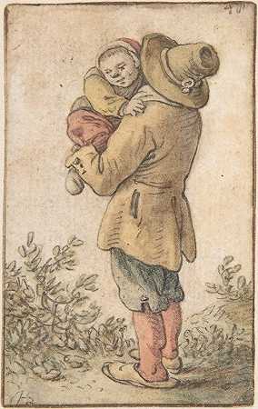 有孩子的农民`Peasant with Child (17th century) by Herman Saftleven
