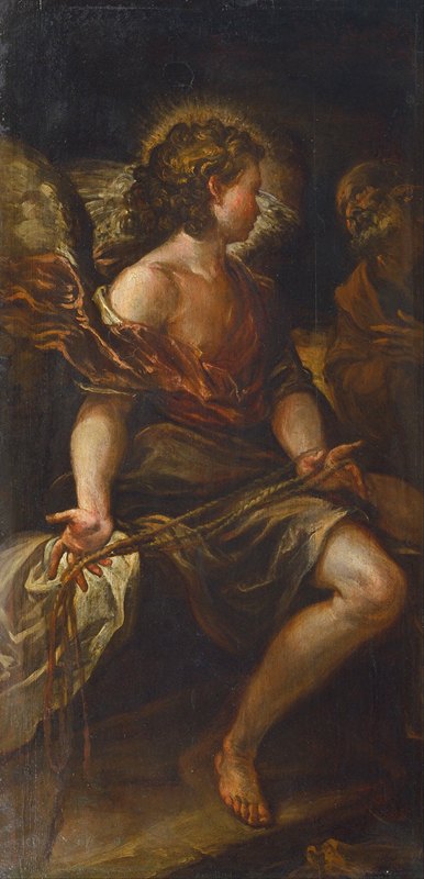释放圣彼得的天使`The Angel Freeing Saint Peter (17th century) by Francisco Rizi