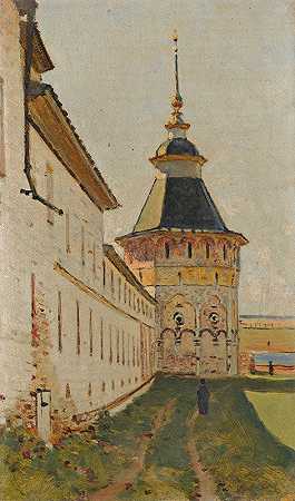 寺塔`Monastery Tower by Vasily Vasilevich Vereshchagin