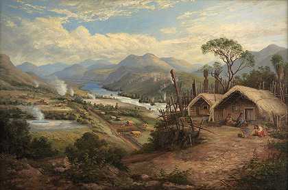 怀卡托河上的Orakei Korako`Orakei Korako on the Waikato by Charles Blomfield