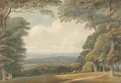 温莎城堡远景`Distant View of Windsor Castle by Samuel Davis