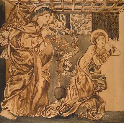 公告`The Annunciation by Sir Edward Coley Burne-Jones
