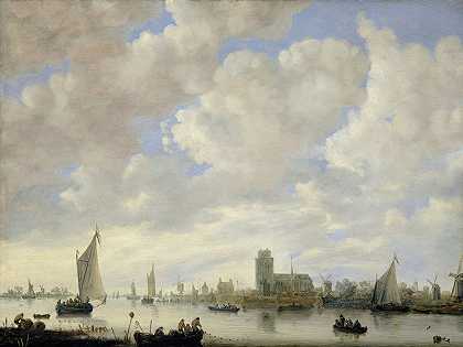 多德雷赫特市郊的梅尔韦德景观`View of the Merwede off Dordrecht (c. 1660) by Jeronymus van Diest II