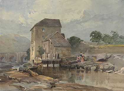 兰戈伦大桥`The Bridge at Llangollen by William James Müller