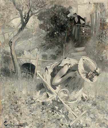 田园诗`Trädgårdsidyll (Garden Idyll) by Carl Larsson