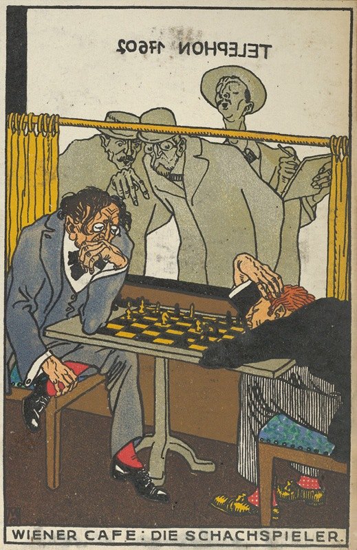 棋手们`The Chess Players (1911) by Moriz Jung