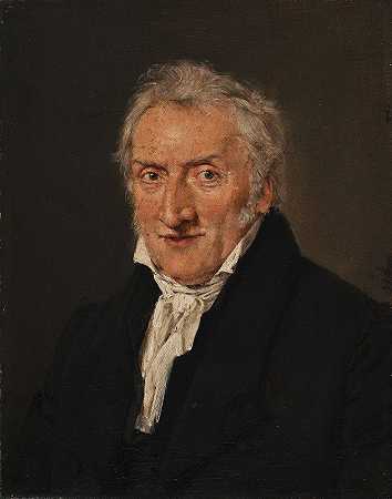花卉画家C.D.弗里茨施的肖像`Portrait Of The Flower Painter C.D. Fritzsch (C. 1835) by C.A. Jensen