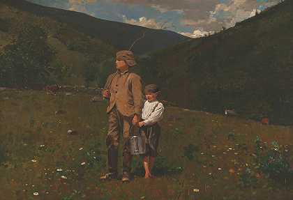 穿过牧场`Crossing the Pasture (circa 1871~1872) by Winslow Homer