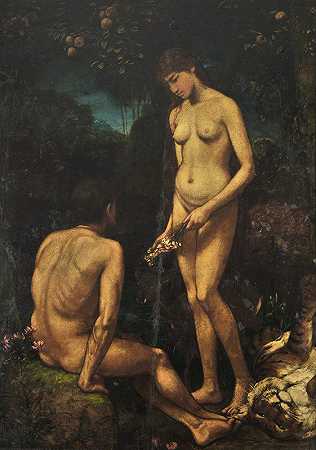 亚当和夏娃`Adam and Eve (1886) by Hans Thoma