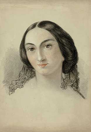 女性肖像头像`Female Portrait Head (1858) by Elizabeth Murray