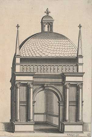 拱顶建筑设计`Architectural Design for an Arch and Dome (ca. 1625) by G. Autguers