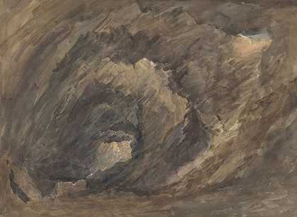 石窟屋内`Grotto Interior (c.1850) by David Cox