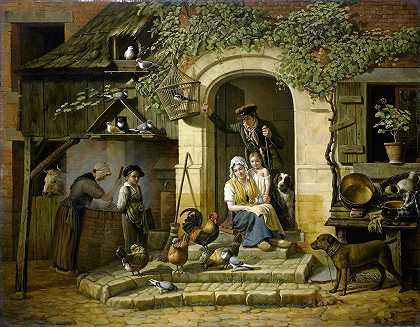 猎人的家`The Home of a Hunter (1826) by Henri Voordecker