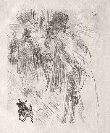 西奈山脚下：波兰犹太人，卡尔斯巴德`Au pied du Sinaï: Les Juifs Polonais, Carlsbad (1898) by Henri de Toulouse-Lautrec
