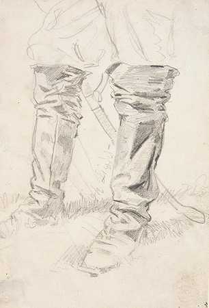 骑兵军官研究皮靴`Study of Cavalry Officers Boots (1862~1864) by Winslow Homer