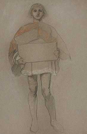 学习和解1896年伦敦皇家交易所（Royal Exchange，London）的一系列画作之一`Study for The Reconciliation, one of a series of paintings executed for the Royal Exchange, London, 1896 (1983) by Edwin Austin Abbey