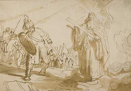 神的使者向约书亚显现`The Messenger of God Appearing to Joshua (1640) by Ferdinand Bol