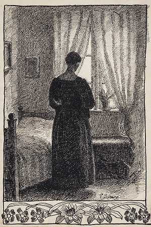在卧室里。安娜·西伯格`I sovekammeret. Anna Syberg (1893 ~ 1894) by Fritz Syberg
