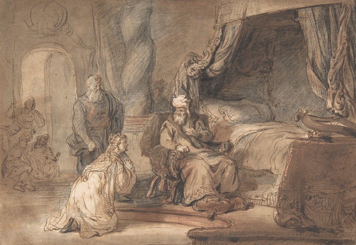 大卫她答应芭丝谢芭`Davids Promise to Bathsheba (1642–43) by Gerbrand van den Eeckhout