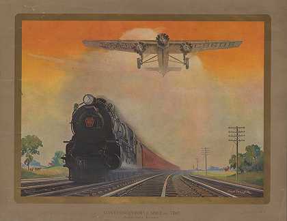 空间和时间的巨大征服者`Giant conquerers of space and time Pennsylvania Railroad (1931) by Grif Teller