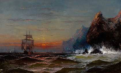 绕着海角，日落`Rounding the Cape, Sunset by James Hamilton