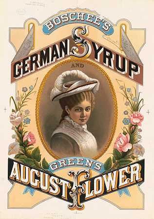 博希德国糖浆和绿色八月的花`Boschees German syrup and Greens August flowers (1878) by Wells & Hope Co.