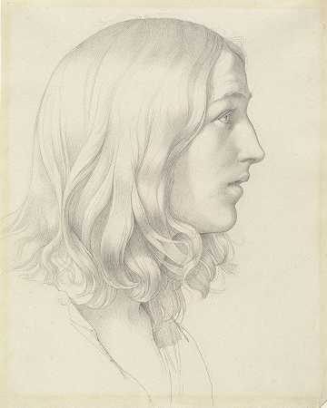 年轻人的头`Head of a Young Man (c. 1818) by Gustav Heinrich Naeke