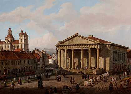 维尔纽斯市政厅`Town hall in Vilnius (circa 1846) by Marcin Zaleski