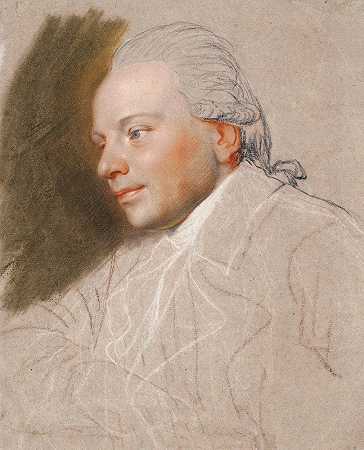 年轻贵族的肖像，未完成`Portræt af en yngre herre, ufuldført (1780 – 1789) by Jens Juel