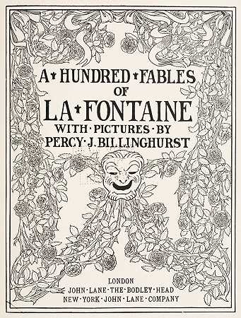 《拉方丹的一百个寓言》——前幅`A Hundred fables of La Fontaine – Frontispiece (1900) by Percy J. Billinghurst