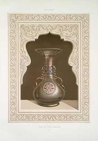 搪瓷玻璃花瓶（16世纪）`Vase en verre émaillé (XVIe. siècle) (1877) by Émile Prisse d;Avennes