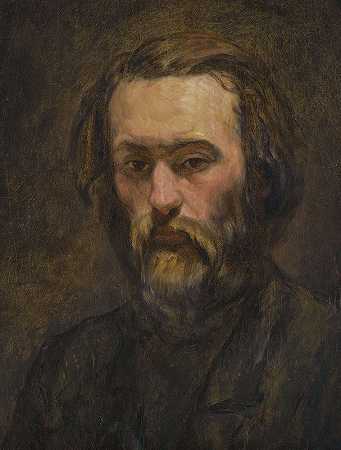 肖像霍姆`Portrait Dhomme (circa 1862~64) by Paul Cézanne