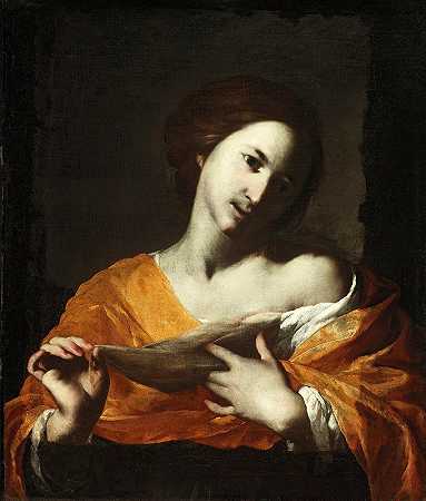 圣阿加莎`Saint Agatha (1640s) by Bernardo Cavallino