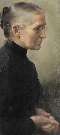 艺术家母亲的肖像`Portrait of the Artist’s Mother by Frantisek Dvorak