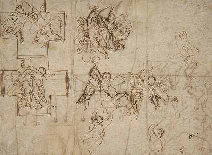 飞行推杆的研究`Studies of Flying Putti (1575~1642) by Guido Reni