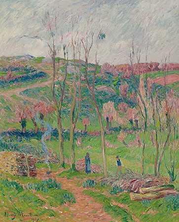 布列塔尼的冬天`Lhiver En Bretagne (1907) by Henry Moret