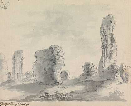 西特福德修道院，诺福克，英格兰`Thetford Priory, Norfolk, England (1790) by James Moore