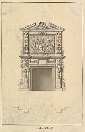 霍尔烟囱件，霍顿霍尔，诺福克`Hall Chimney~Piece, Houghton Hall, Norfolk (1735) by Isaac Ware